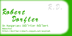 robert dorfler business card